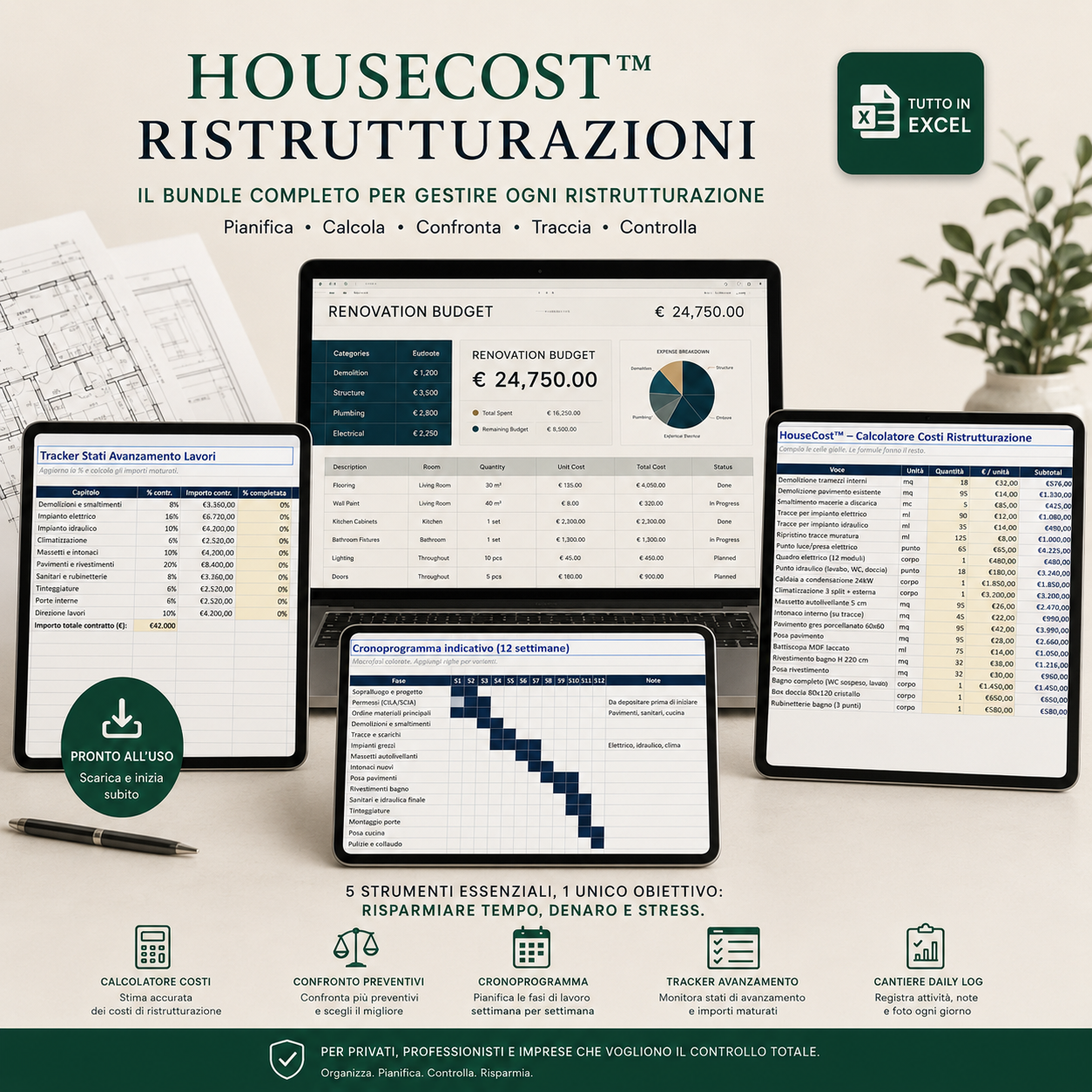 Calcolatore Excel House Cost